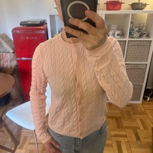 Uniqlo Pink Cable Knit Cardigan